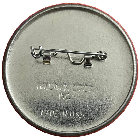 HALLMARK HAPPY VALENTINES DAY 2 1/4" Metal Button Pinback Pin Marked Hallmark - Picture 2 of 2